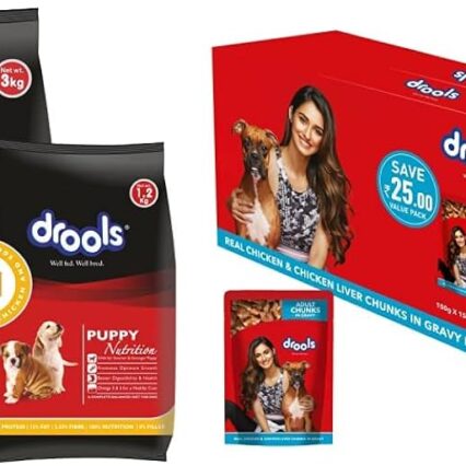 DROOLS CHICKEN AND EGG PUPPY 3KG+BONE COMBO